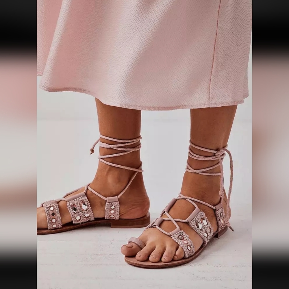 FREE PEOPLE Mantra Mirror Sandals / Natural Size 38.5 us8.5 - Picture 3 of 8